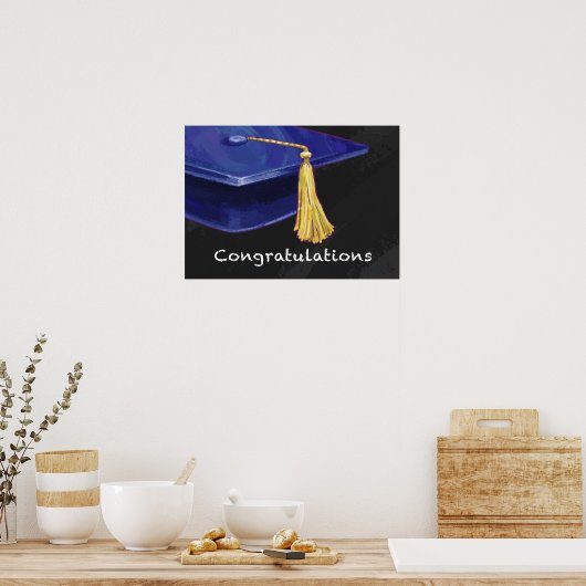 Poster Congratulation Blue and Black (Cuisine)