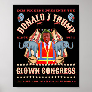 Poster Congrès clown drôle Trump Président Trump remporte