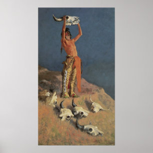 Poster Conjuring Back the Buffalo by Frederic Remington