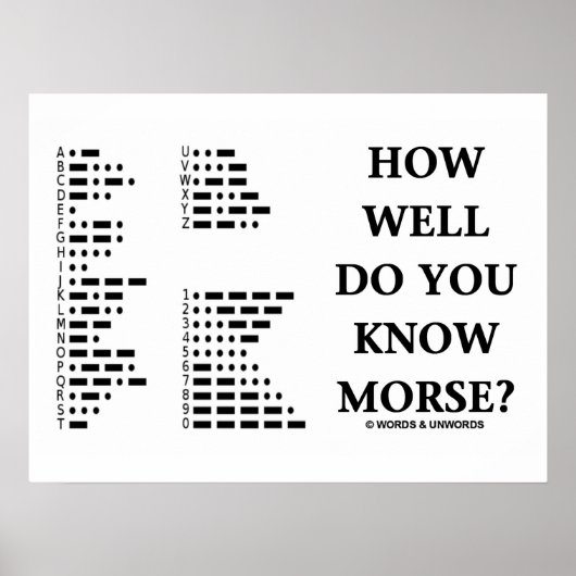 Poster Connais-Tu Bien Morse ? (Code Morse Intl) (Devant)