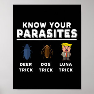 Poster Connaissez vos parasites anti-trump drôle Luna Tic
