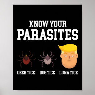 Poster Connaissez vos parasites Drôle Anti Trump Résiste 