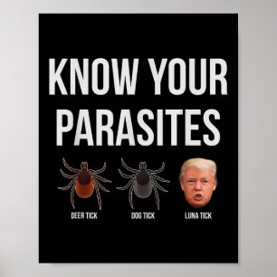 Poster Connaissez vos parasites vider le président Trump