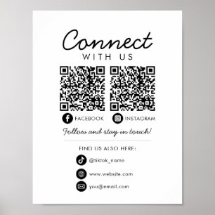 Poster Connectez-vous au site Web de Social Media 2 QR Co