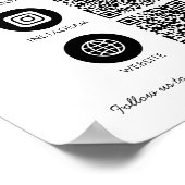 Poster Connectez-vous avec nous 3 QR Code Website Busines (Coin)