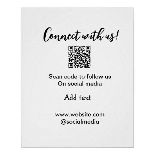 Poster Connectez-vous avec nous scannez le code QR ajoute (Devant)