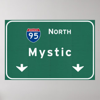 Poster Connecticut inter-États Mystic I-95 Nord -