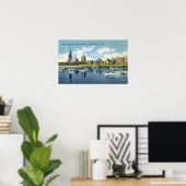 Poster Connecticut River Vue de Hartfort Skyline (Bureau à domicile)