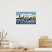 Poster Connecticut River Vue de Hartfort Skyline (Cuisine)