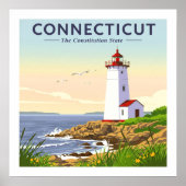 Poster Connecticut vintage (Devant)