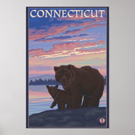 Poster ConnecticutBear et Cub (Devant)