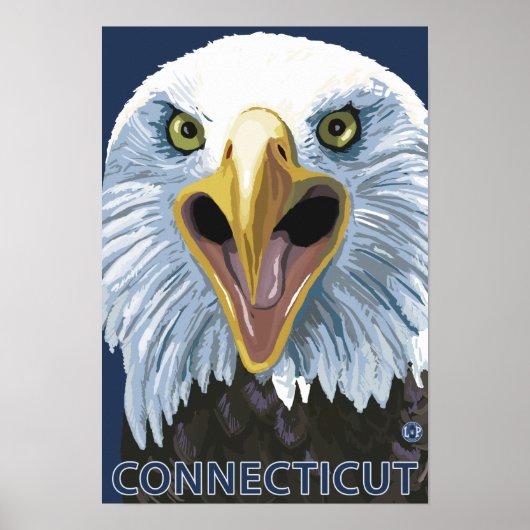 Poster ConnecticutEagle vers le haut (Devant)