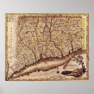 Poster ConnecticutPanoramic MapConnecticut