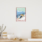 Poster ConnecticutSkier de descente (Cuisine)