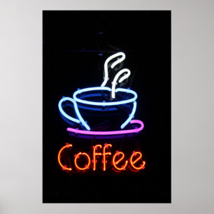 Poster Connexion café Neon en noir