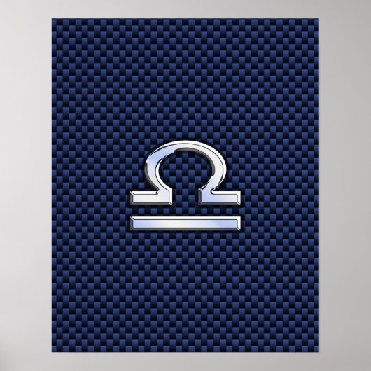 Poster Connexion Libra Zodiac Navy Blue Carbon Fiber (Devant)