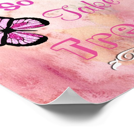 Poster Connexion mariage pour Candy Buffet, Rose & Papill (Coin)