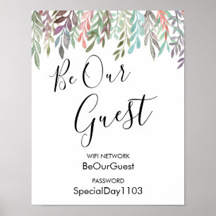 Poster Connexion mariage - Wifi Mot de passe vert
