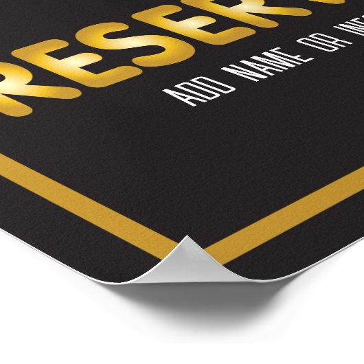 Poster Connexion Réservée en Elegant Noir et Or (Coin)