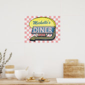 Poster Connexion Retro Diner avec flèche gauche Personnal (Cuisine)
