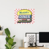 Poster Connexion Retro Diner avec flèche gauche Personnal (Bureau à domicile)