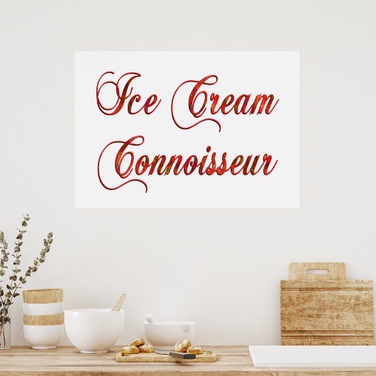 Poster Connoisseur de crème glacée (Cuisine)
