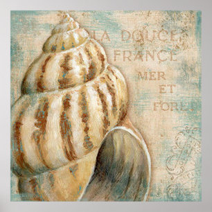Poster Conque française vintage Shell