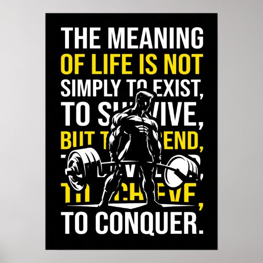 Poster Conquer - Gymnase Motivationnelle, Fitness d'entra (Devant)