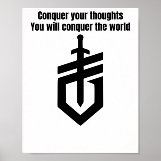 Poster Conquérir vos pensées - Motivational Sword Design (Devant)