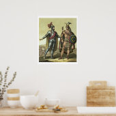 Poster Conquistador avec un chef amérindien (couleur (Cuisine)