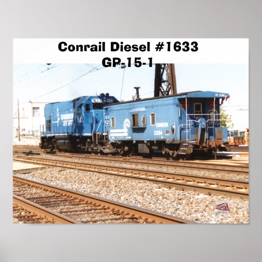 Poster Conrail Diesel #1633 GP-15-1 et caboose (Devant)