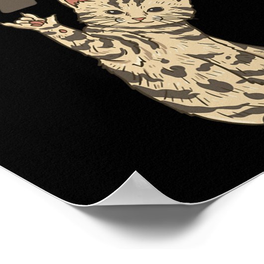 Poster Conscience de chat ASL geste de la main ILY surdit (Coin)