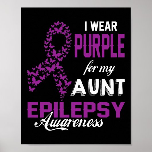 Poster Conscience de l'épilepsie Je porte le violet pour  (Devant)