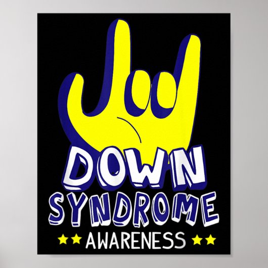 Poster Conscience du syndrome de Down Je vous aime ASL SI (Devant)