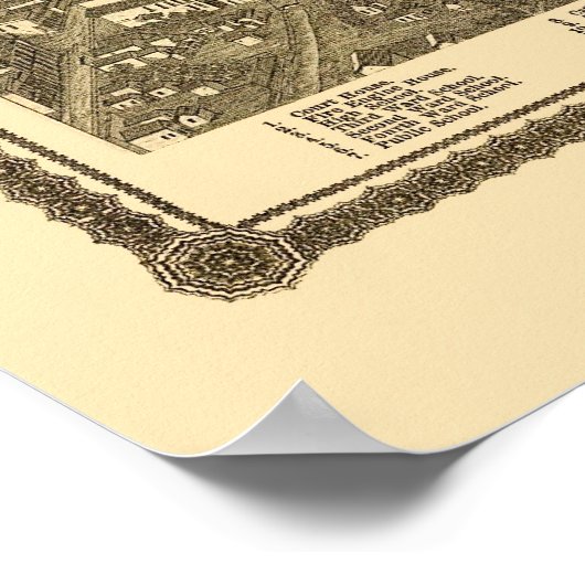 Poster Conseil Bluffs, IA Panoramic Map - 1875 (Coin)