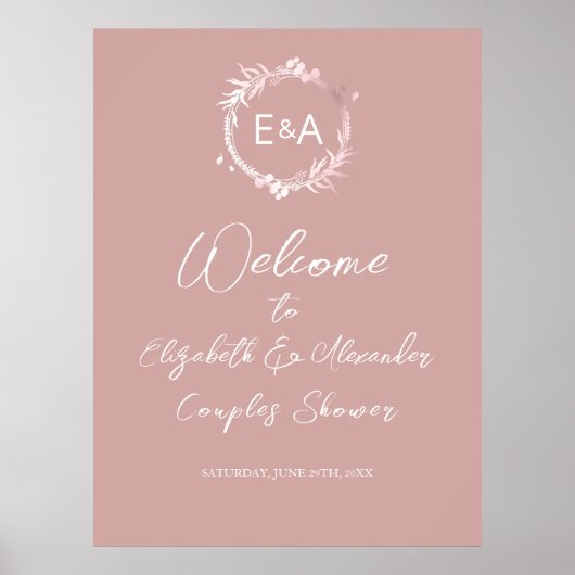 Poster Conseil d'Affiche de bienvenue Monogram Couples (Devant)