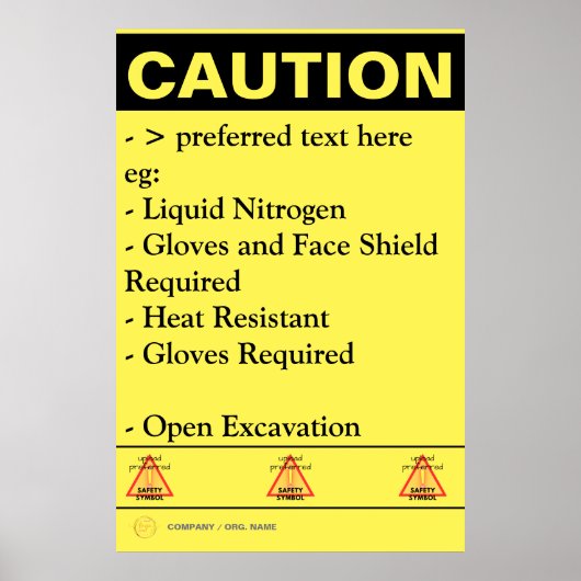 Poster Conseil d'avertissement de sécurité de constructio (Devant)