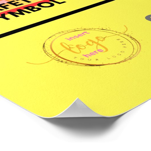 Poster Conseil d'avertissement de sécurité de constructio (Coin)