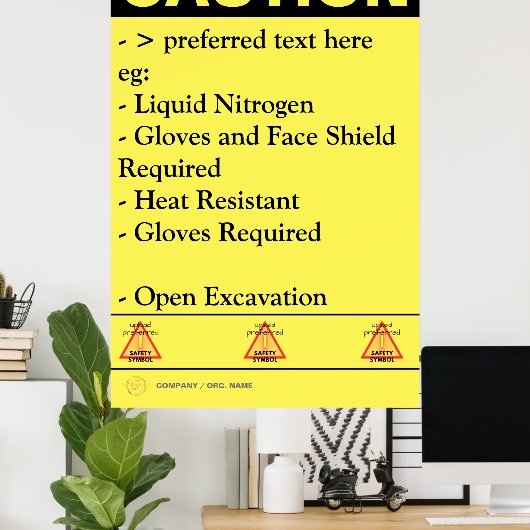 Poster Conseil d'avertissement de sécurité de constructio (Bureau à domicile)