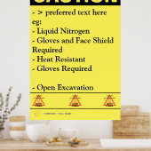 Poster Conseil d'avertissement de sécurité de constructio (Cuisine)