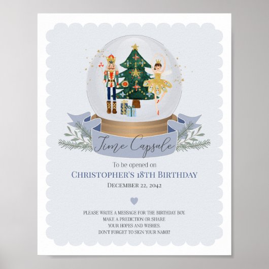 Poster conseil de capsule de temps de noisette bleu pour (Devant)