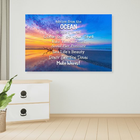 Poster Conseil de Ocean Dusk Driftwood Beach