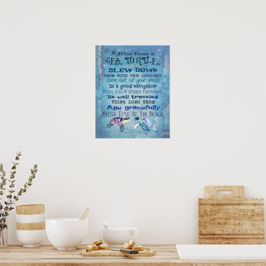 Poster Conseil D'Un Côté Tortue De Mer (Cuisine)