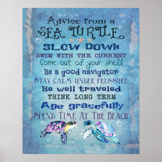 Poster Conseil D'Un Côté Tortue De Mer