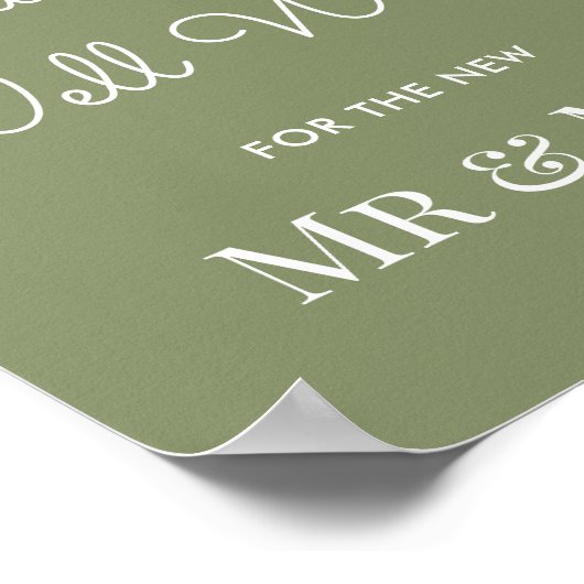 Poster Conseil mariage Bon Voeux Vert Sage (Coin)