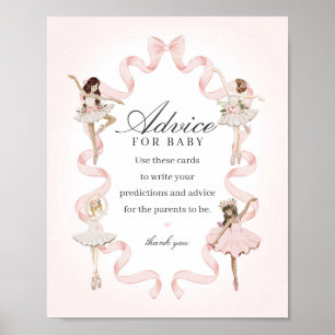 Poster Conseil Pink Little Ballerina pour Baby shower béb