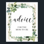 Poster Conseil pour la maman-to-be jeu de signes succulen<br><div class="desc">Conseil pour le jeu de signes maman-to-be succulent boho de verdure,  Contactez-moi pour les articles correspondants ou pour la personnalisation,  Blush Roses ©</div>