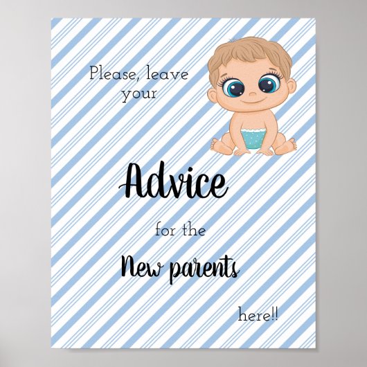 Poster Conseil pour les nouveaux parents Baby Boy (Devant)