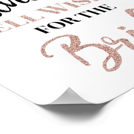 Poster Conseil rose Gold Black Confetti pour la mariée (Coin)