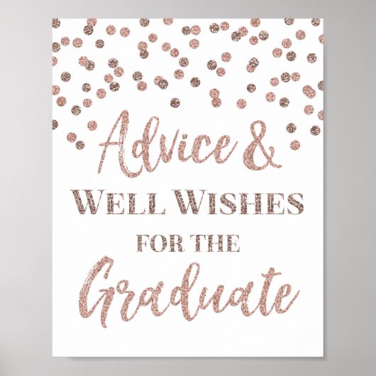 Poster Conseil rose Gold Confetti pour les enseignes supé (Devant)